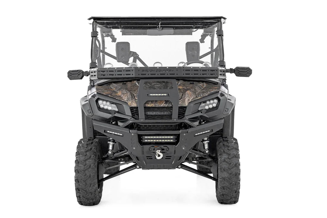 Rough Country Front Cargo Rack | Black Series LED | 6" Light | Slime Line | Honda Pioneer 1000/Pioneer 1000-5 92059 - Back...