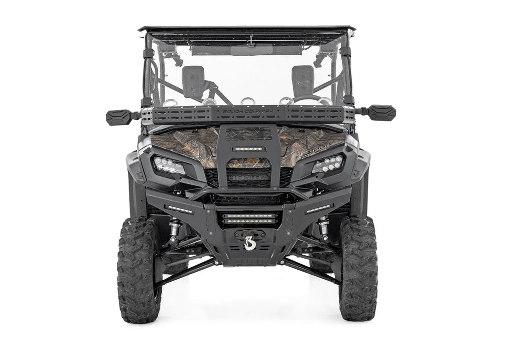 Rough Country Front Cargo Rack | Black Series LED | 6" Light | Slime Line | Honda Pioneer 1000/Pioneer 1000-5 92059 - Back...