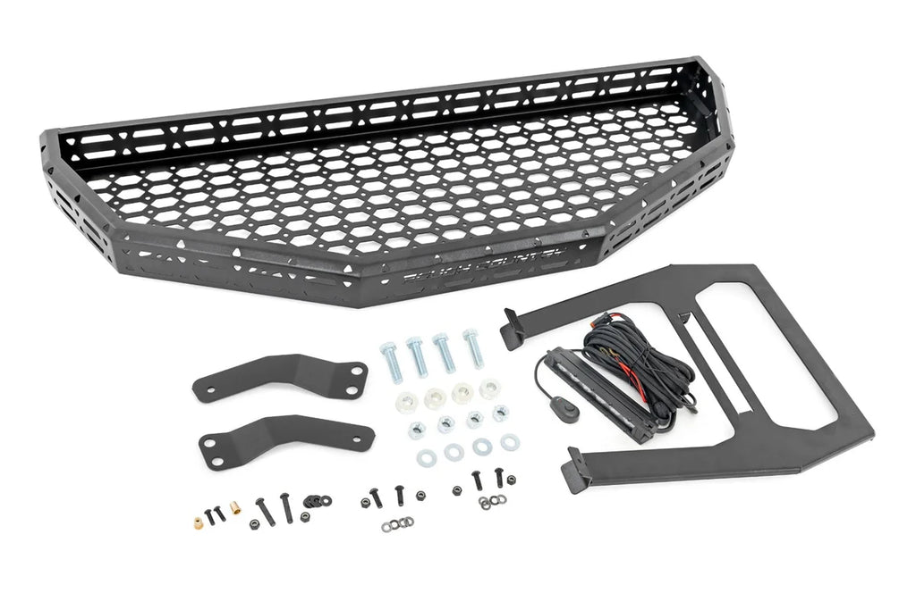 Rough Country Front Cargo Rack | Black Series LED | 6" Light | Slime Line | Honda Pioneer 1000/Pioneer 1000-5 92059 - Fron...