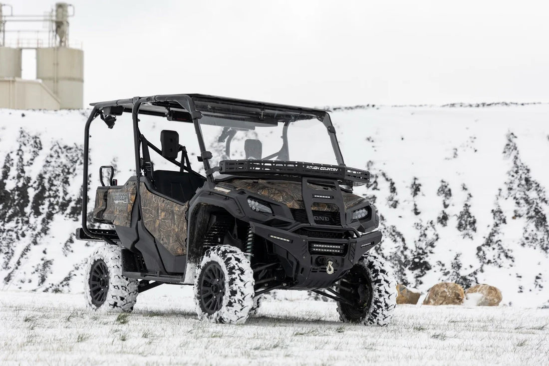 Rough Country Front Cargo Rack | Black Series LED | 6" Light | Slime Line | Honda Pioneer 1000/Pioneer 1000-5 92059 - Addi...
