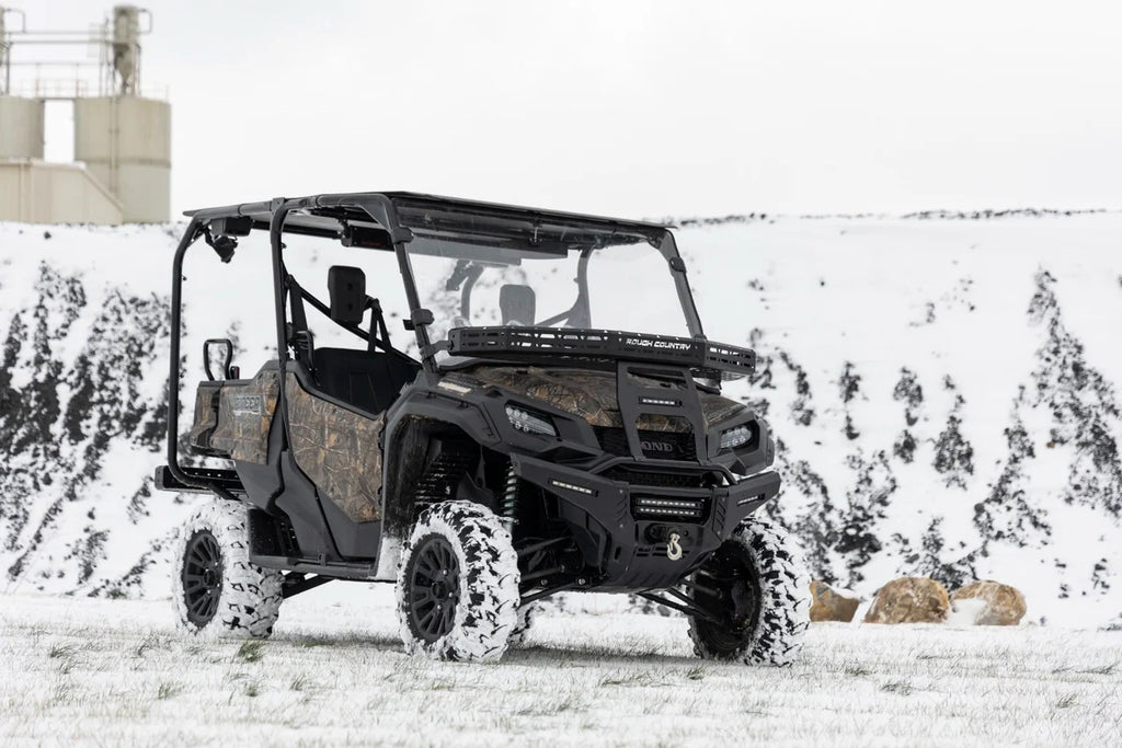 Rough Country Front Cargo Rack | Black Series LED | 6" Light | Slime Line | Honda Pioneer 1000/Pioneer 1000-5 92059 - Addi...