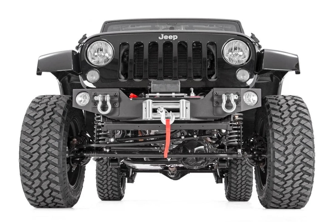 Rough Country Front Hybrid Stubby Bumper | Fog Mounts | Jeep Wrangler JK/Wrangler Unlimited (07-18) 1062 - Side View