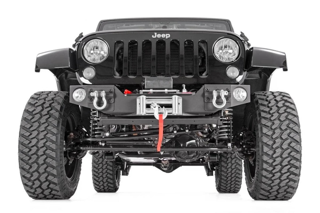 Rough Country Front Hybrid Stubby Bumper | Fog Mounts | Jeep Wrangler JK/Wrangler Unlimited (07-18) 1062 - Side View