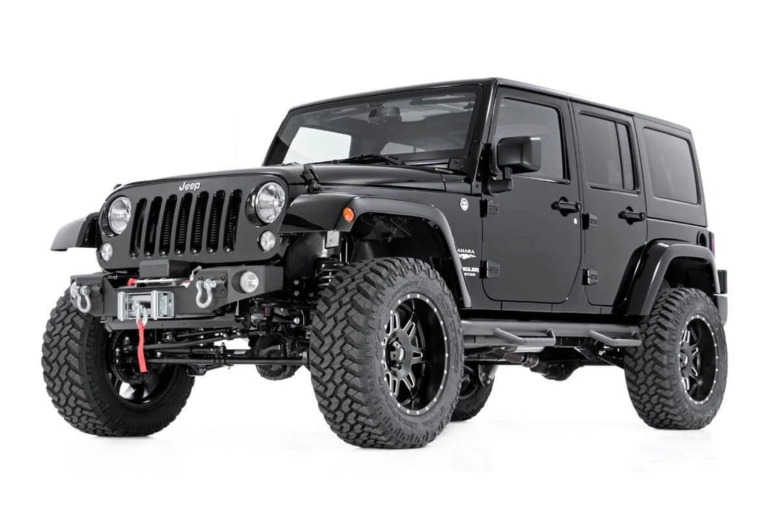 Rough Country Front Hybrid Stubby Bumper | Fog Mounts | Jeep Wrangler JK/Wrangler Unlimited (07-18) 1062 - Back View