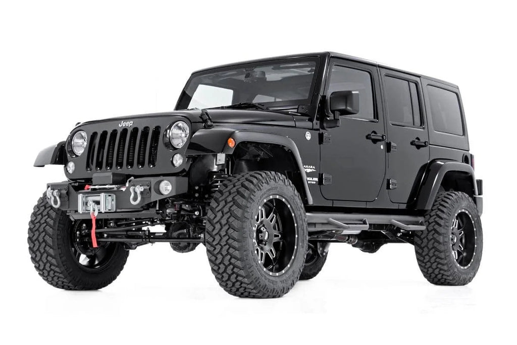 Rough Country Front Hybrid Stubby Bumper | Fog Mounts | Jeep Wrangler JK/Wrangler Unlimited (07-18) 1062 - Back View
