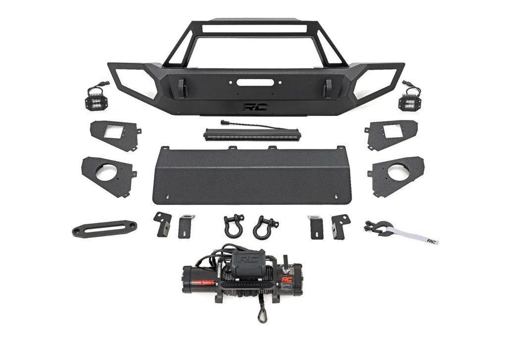 Rough Country Front Winch Bumper | 9500S | Jeep Gladiator JT/Wrangler JK & JL/Wrangler Unlimited 4WD - Front View
