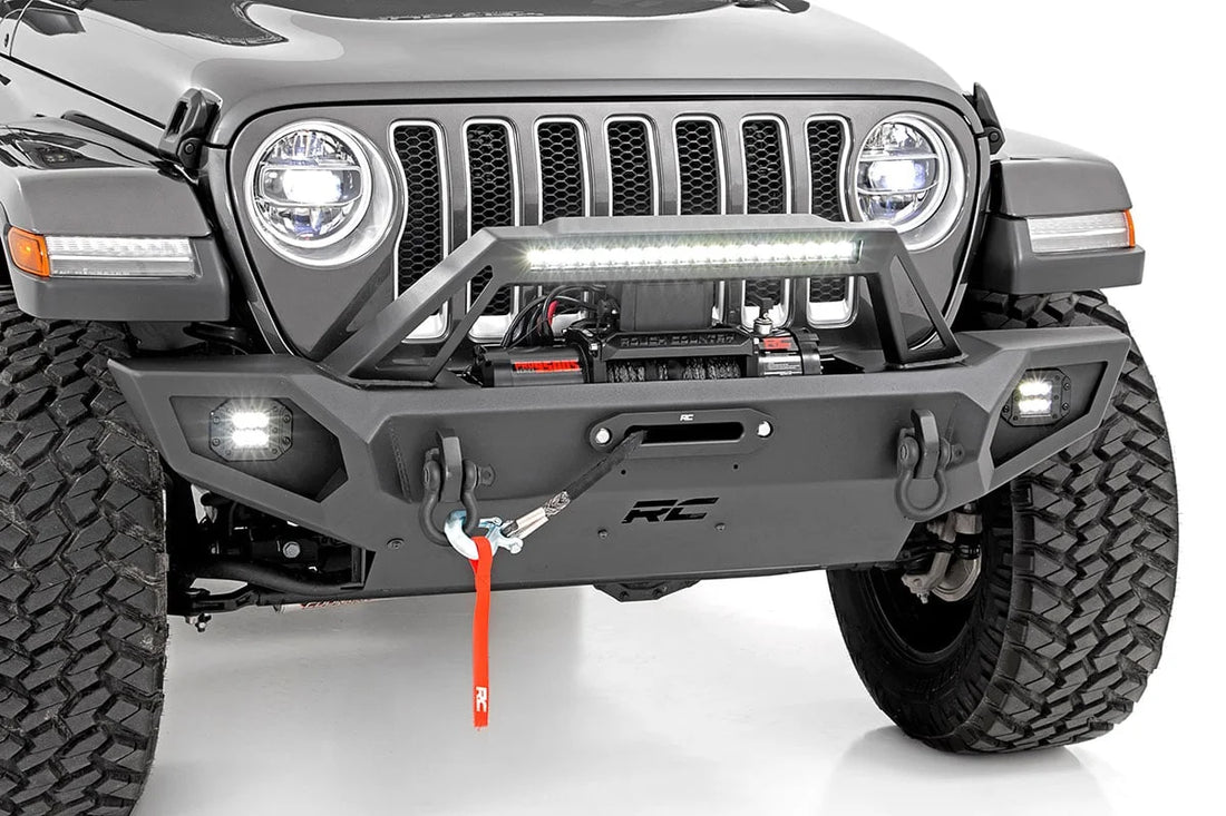 Rough Country Front Winch Bumper | 9500S | Jeep Gladiator JT/Wrangler JK & JL/Wrangler Unlimited 4WD - Front View