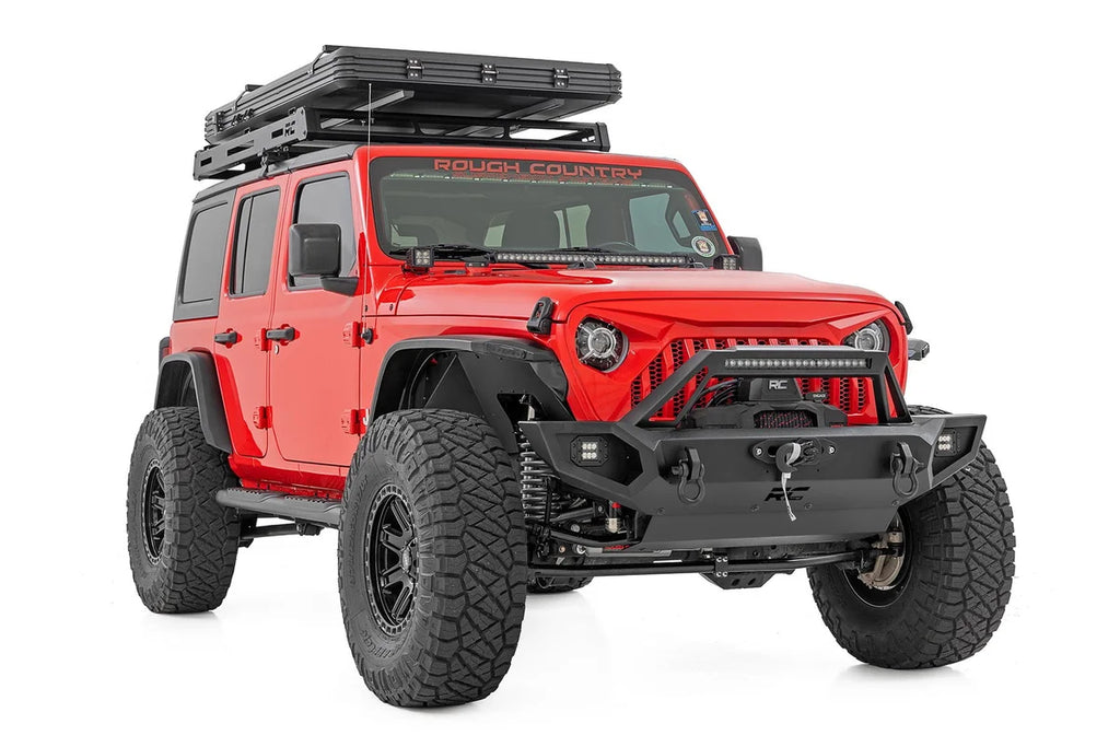 Rough Country Front Winch Bumper | 9500S | Jeep Gladiator JT/Wrangler JK & JL/Wrangler Unlimited 4WD - Installation View