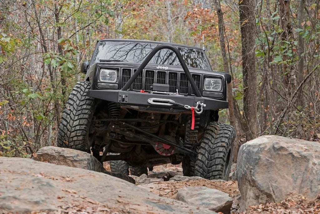 Rough Country Front Winch Bumper | Jeep Cherokee XJ 2WD/4WD (1984-2001) 10570 - Back View