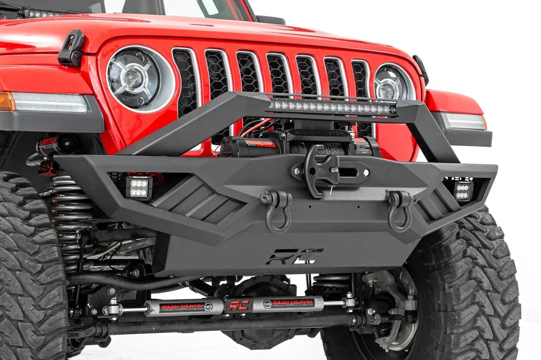 Rough Country Front Winch Bumper | Jeep Gladiator JT/Wrangler JK & JL/Wrangler Unlimited 10645A - Front View