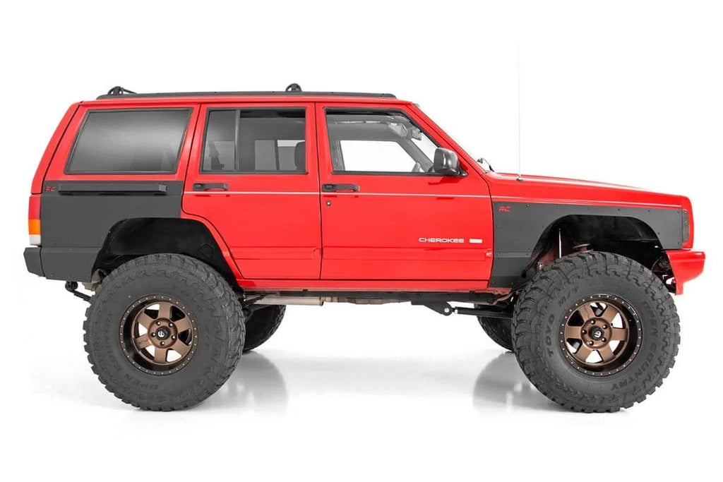 Rough Country Full Body Armor | FR & RR Combo | Jeep Cherokee XJ 2WD/4WD (1984-1996) 10580 - Back View