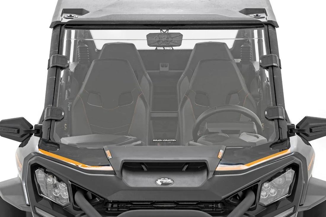 Rough Country Full Windshield | Scratch Resistant | Can-Am Commander 1000R/Max 98102230 - Back View