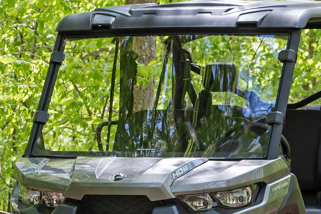 Rough Country Full Windshield | Scratch Resistant | Can-Am Defender HD 8/HD 9/HD 10 98162030 - Back View