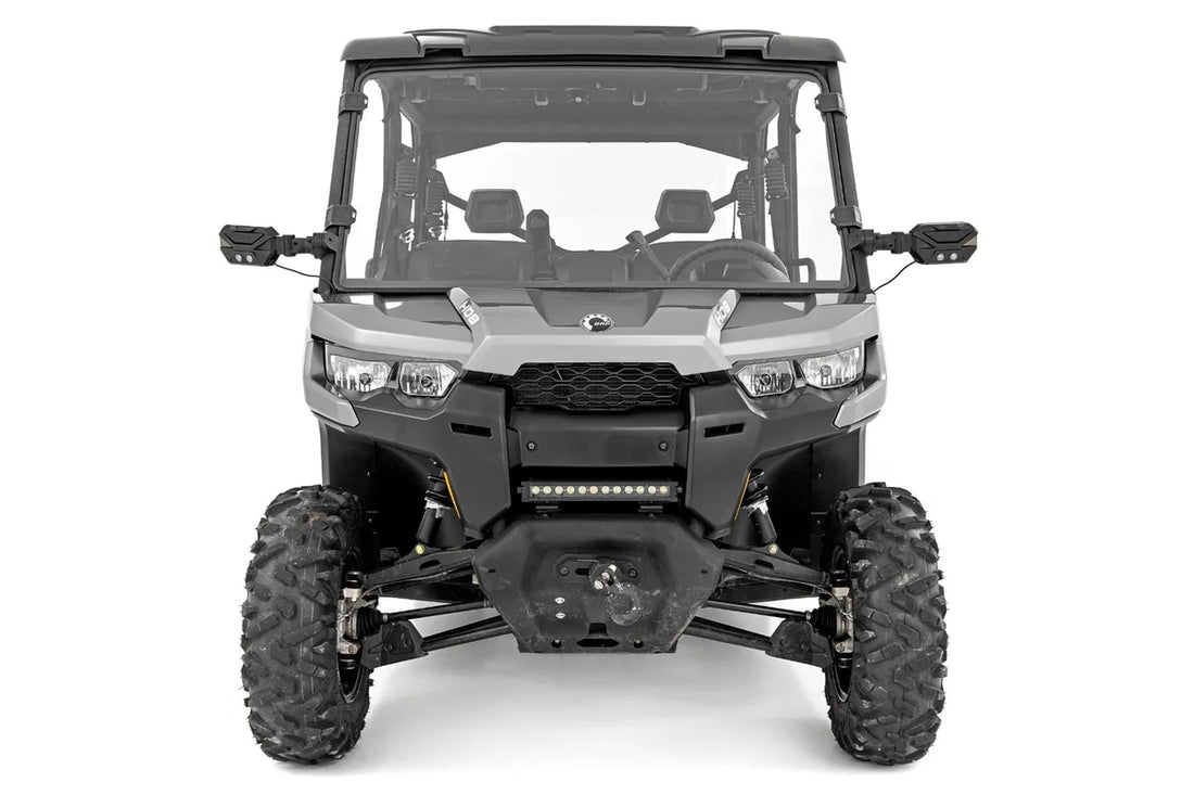 Rough Country Full Windshield | Scratch Resistant | Can-Am Defender HD 8/HD 9/HD 10 98162030 - Installation View