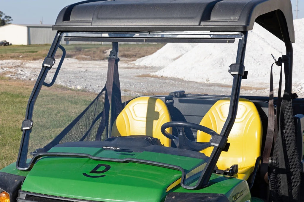 Rough Country Full Windshield | Scratch Resistant | John Deere Gator 825i 98122270 - Installation View