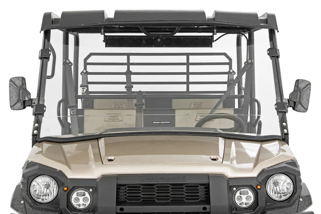 Rough Country Full Windshield | Scratch Resistant | Kawasaki Mule 98115150 - Installation View