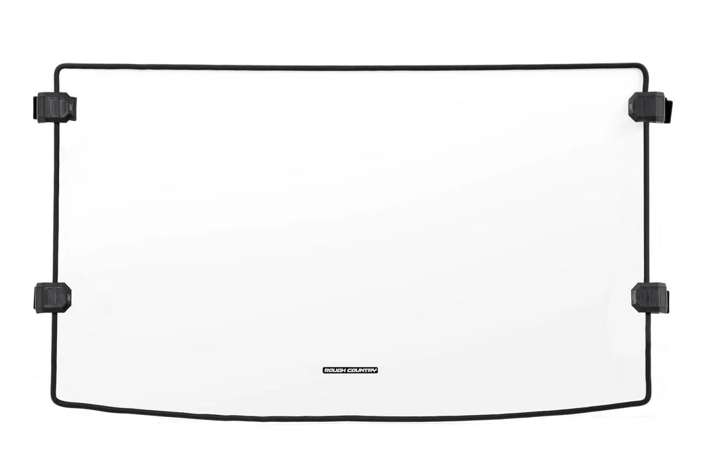 Rough Country Full Windshield | Scratch Resistant | Mid Size | Polaris Ranger 500/570 98152010 - Front View
