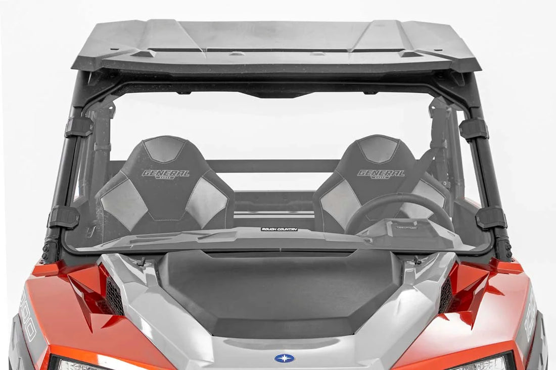 Rough Country Full Windshield | Scratch Resistant | Polaris General/General XP 98162010 - Side View