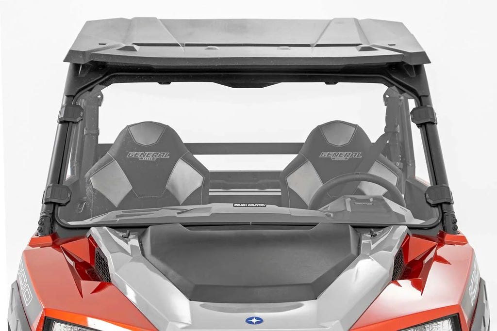 Rough Country Full Windshield | Scratch Resistant | Polaris General/General XP 98162010 - Side View