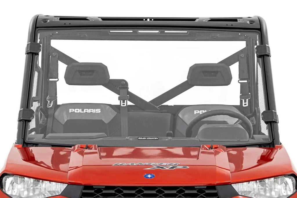 Rough Country Full Windshield | Scratch Resistant | Polaris Ranger 1000/Ranger XP 900/1000 98132010 - Main Product View