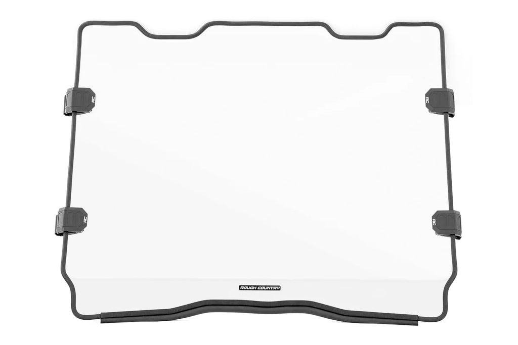 Rough Country Full Windshield | Scratch Resistant | Polaris RZR Pro/Turbo R 98102010 - Front View