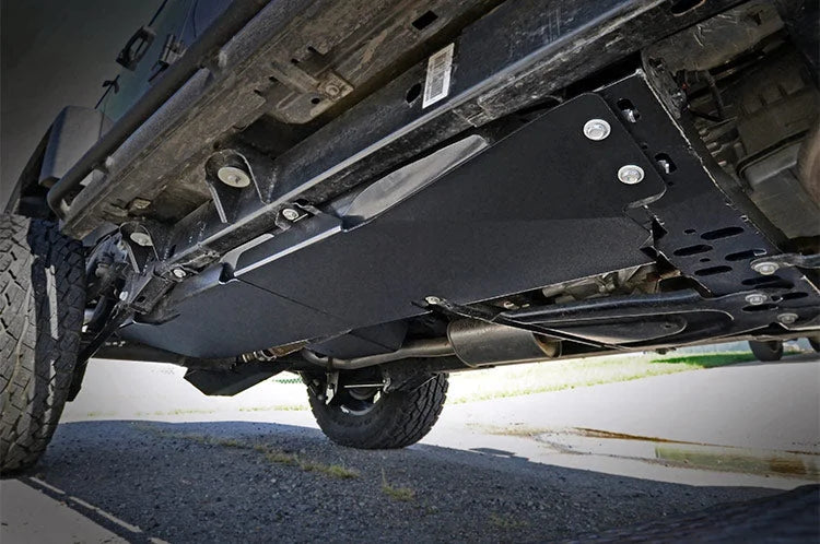 Rough Country Gas Tank Skid Plate | Jeep Wrangler JK 4WD (2007-2018) 794 - Installation View