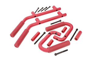 Rough Country Grab Handles | Steel | FR & RR | Red | Jeep Wrangler JK/Wrangler Unlimited (07-18) 6503RED - Main Product View