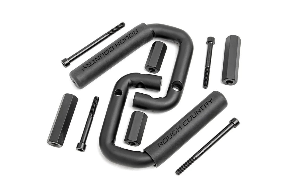 Rough Country Grab Handles | Steel | Front | Black | Jeep Wrangler JK/Wrangler Unlimited (07-18) 6501 - Main Product View