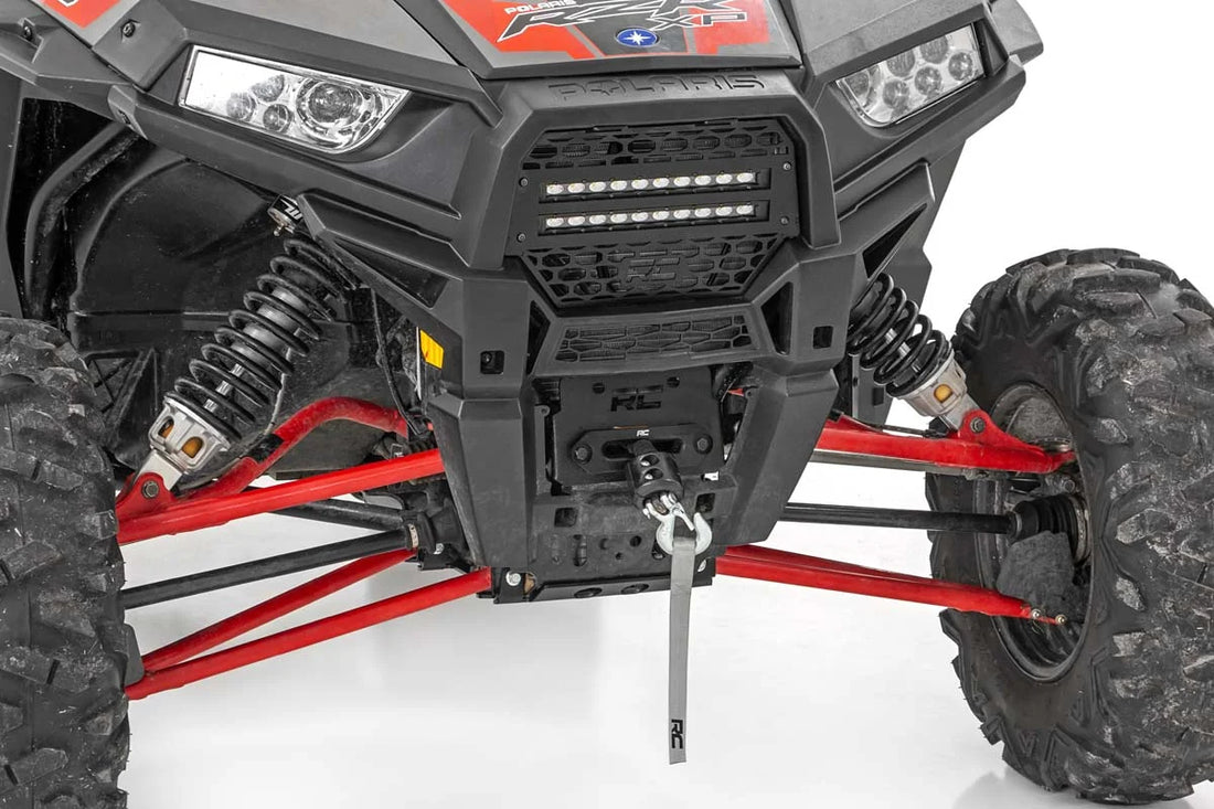 Rough Country Grille Kit | 10" Black Slimline LED Pair | Polaris RZR XP 1000 93041 - Back View