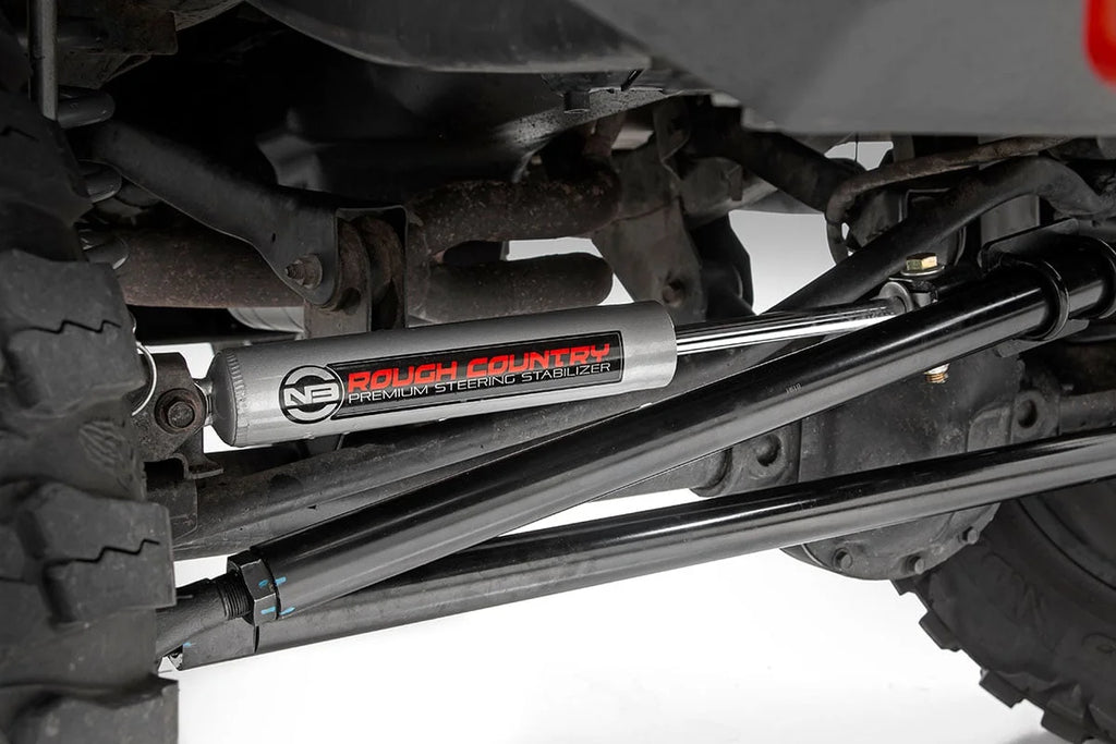 Rough Country HD Steering Kit | Stabilizer Combo | Jeep Cherokee XJ/Comanche MJ/Wrangler TJ 10613 - Installation View