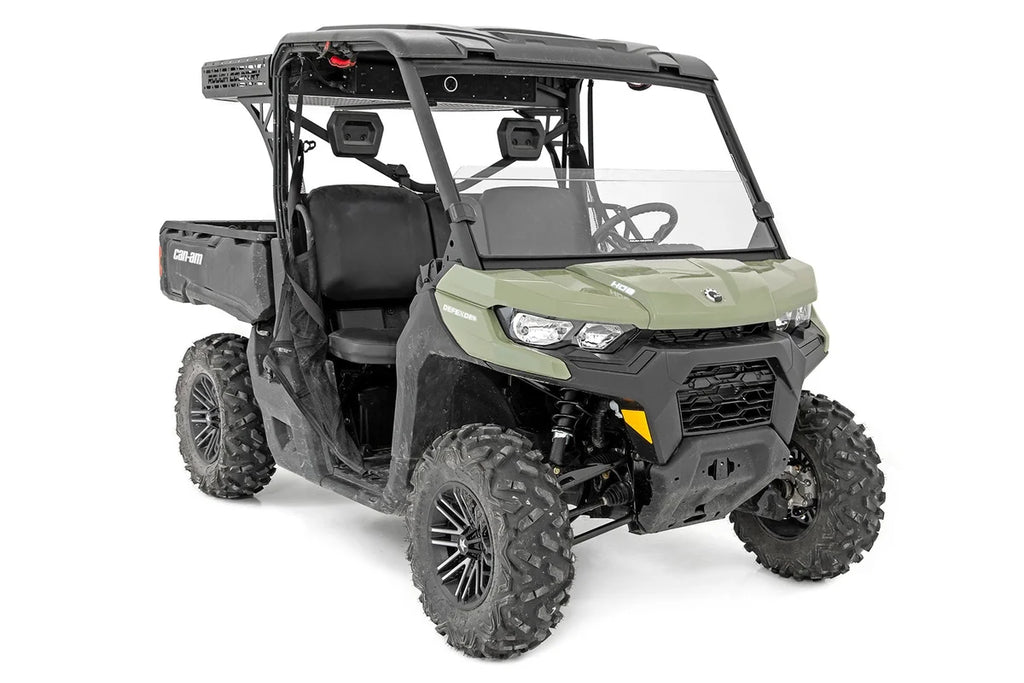 Rough Country Half Windshield | Scratch Resistant | Can-Am Defender HD 5/HD 8/HD 9/HD 10 98162031A - Back View