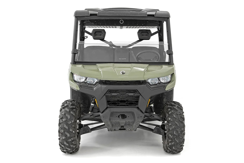 Rough Country Half Windshield | Scratch Resistant | Can-Am Defender HD 5/HD 8/HD 9/HD 10 98162031A - Installation View