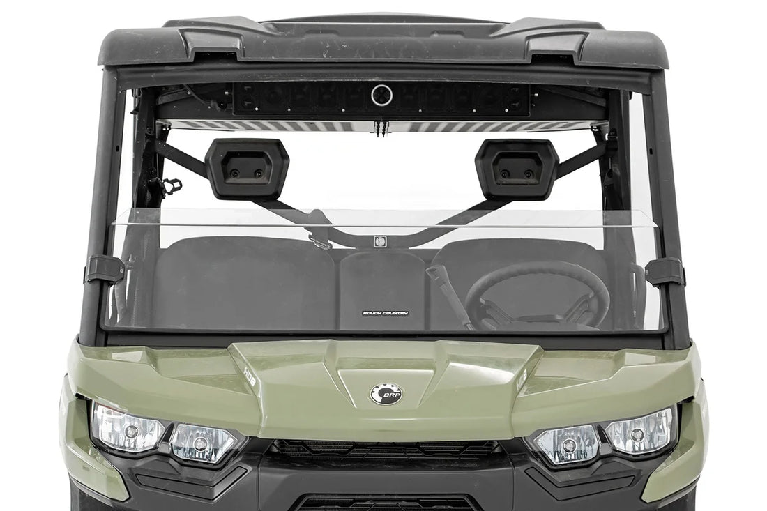 Rough Country Half Windshield | Scratch Resistant | Can-Am Defender HD 5/HD 8/HD 9/HD 10 98162031A - Additional View 5