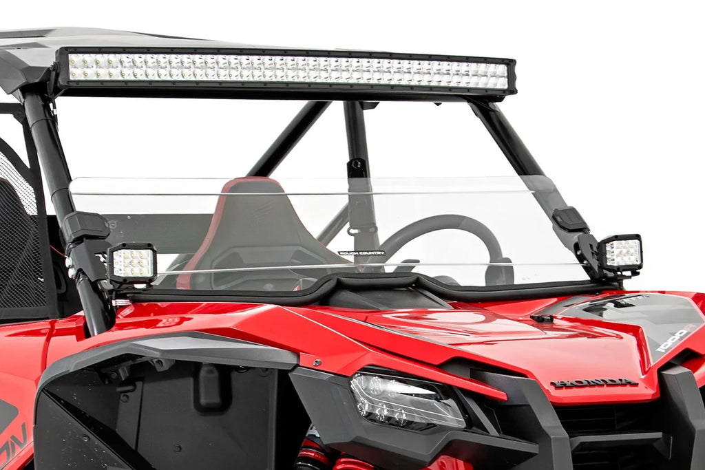 Rough Country Half Windshield | Scratch Resistant | Honda Talon 1000 98182021A - Installation View