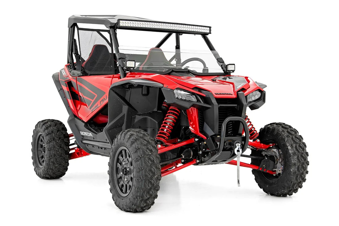 Rough Country Half Windshield | Scratch Resistant | Honda Talon 1000 98182021A - Installation View