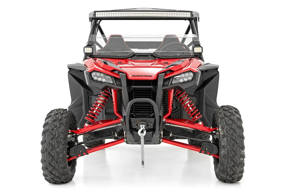 Rough Country Half Windshield | Scratch Resistant | Honda Talon 1000 98182021A - Installation View