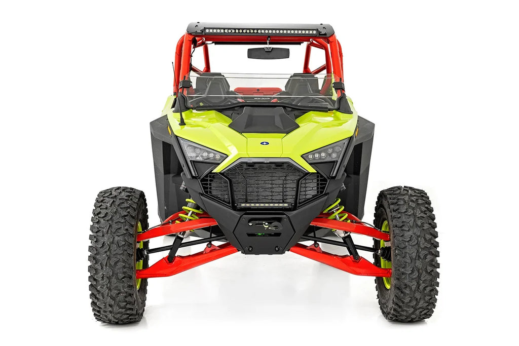 Rough Country Half Windshield | Scratch Resistant | Polaris RZR Pro/Turbo R 98102011A - Installation View