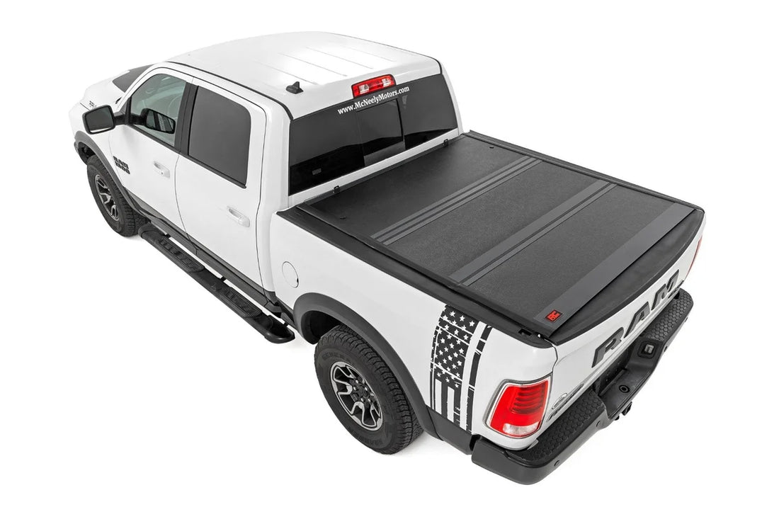 Rough Country Hard Low Profile Bed Cover | 5'7" Bed | No Rambox | Ram 1500 2WD/4WD (2009-2018 & Classic) - Back View
