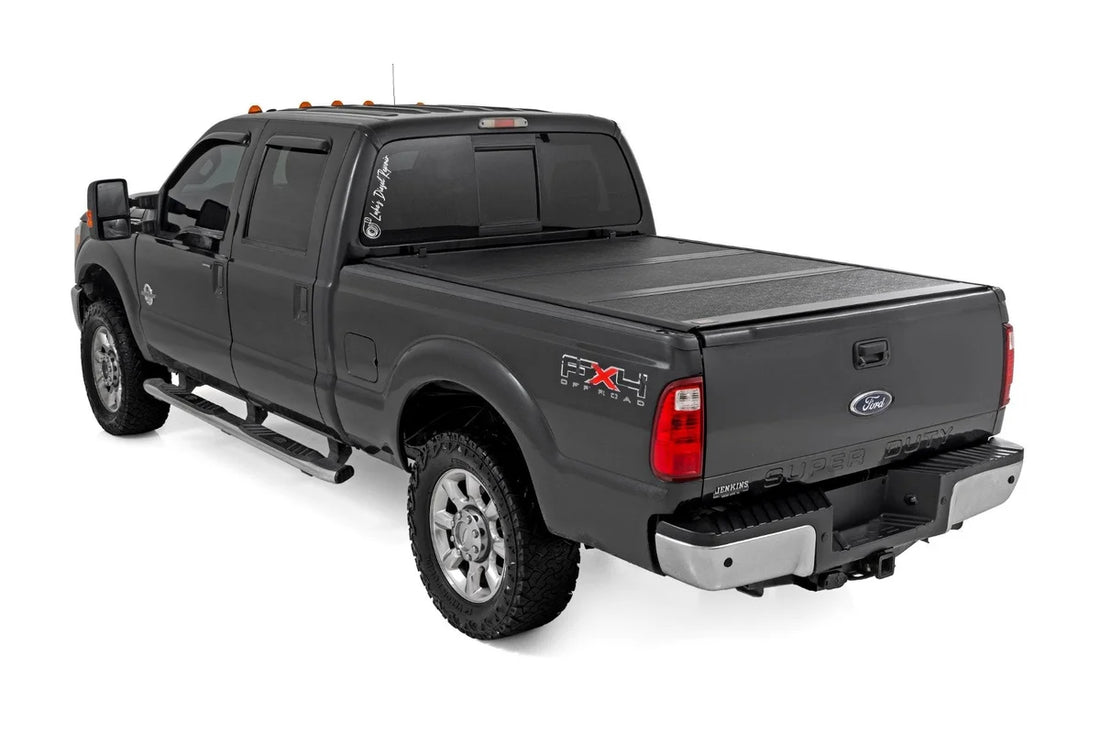 Rough Country Hard Low Profile Bed Cover | 6'10" Bed | Ford F-250/F-350 Super Duty (99-16) - Back View