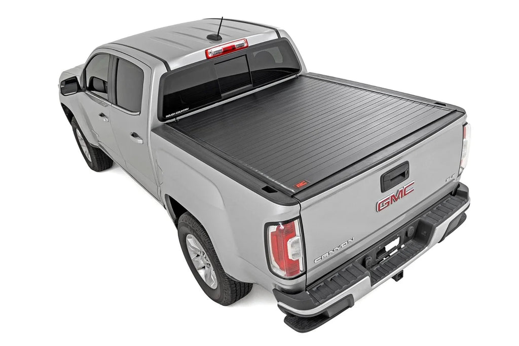 Rough Country Hard Roll Up Bed Cover | 5' Bed | Chevy/GMC Canyon/Colorado 2WD/4WD (15-22) - Back View