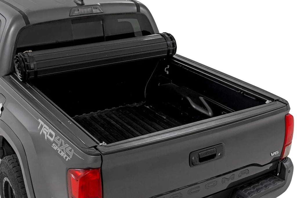 Rough Country Hard Roll Up Bed Cover | 5' Bed | Toyota Tacoma 2WD/4WD (2016-2023) - Side View