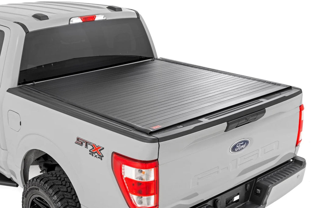 Rough Country Hard Roll Up Bed Cover | 5'7" Bed | Ford F-150 (15-25)/F-150 Lightning (22-25) - Installation View
