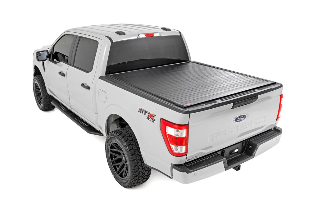 Rough Country Hard Roll Up Bed Cover | 5'7" Bed | Ford F-150 (15-25)/F-150 Lightning (22-25) - Installation View