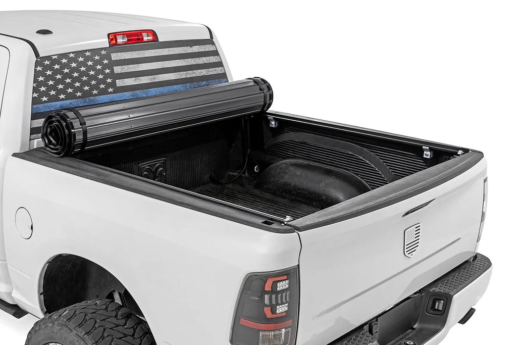 Rough Country Hard Roll Up Bed Cover | 5'7" Bed | Ram 1500 (09-18)/2500 (09-26) - Side View
