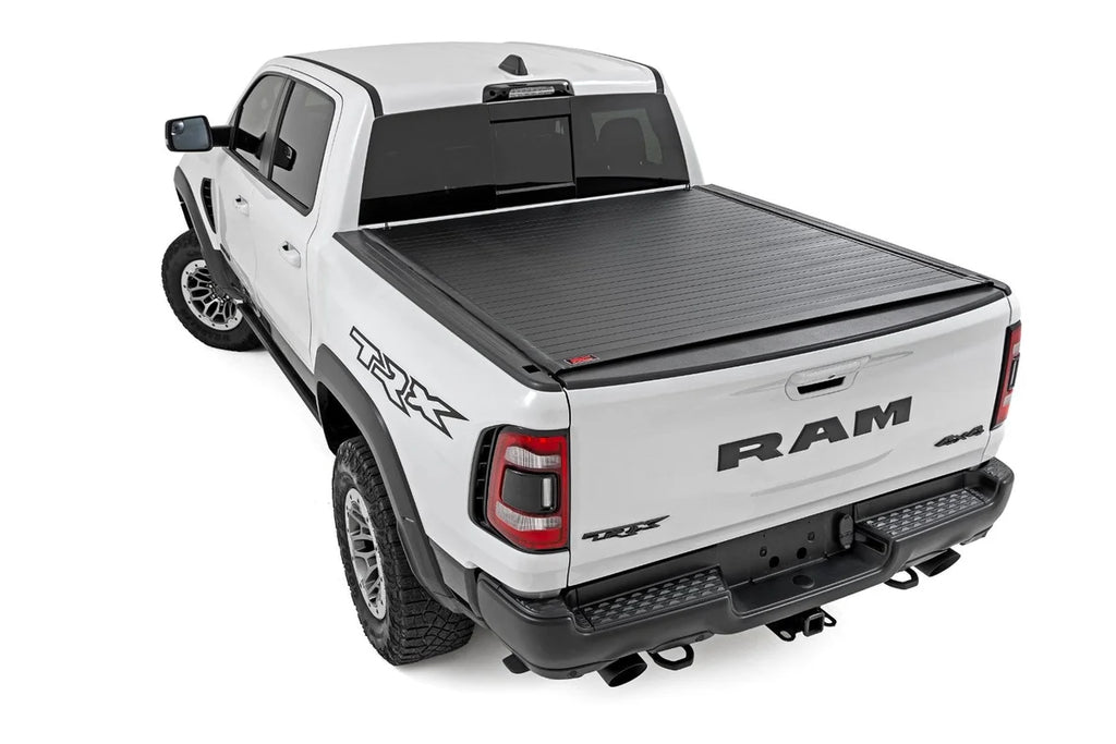 Rough Country Hard Roll Up Bed Cover | 5'7" Bed | Ram 1500 (19-26)/1500 TRX (21-24) - Back View