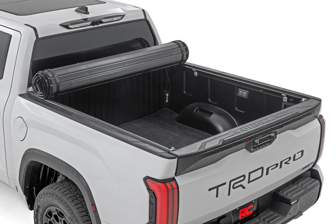 Rough Country Hard Roll Up Bed Cover | 5'7" Bed | Toyota Tundra 2WD/4WD (2022-2026) - Side View
