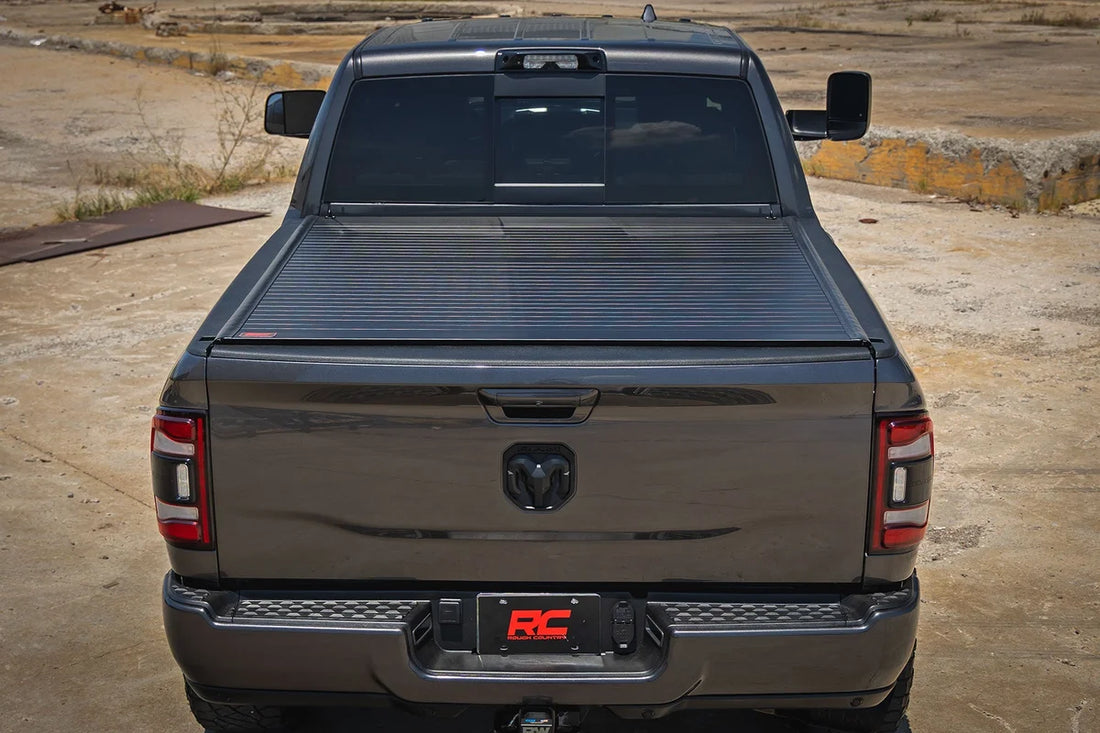 Rough Country Hard Roll Up Bed Cover | 6'4" Bed | Ram 1500 (09-18)/2500 (09-26) - Additional View 6