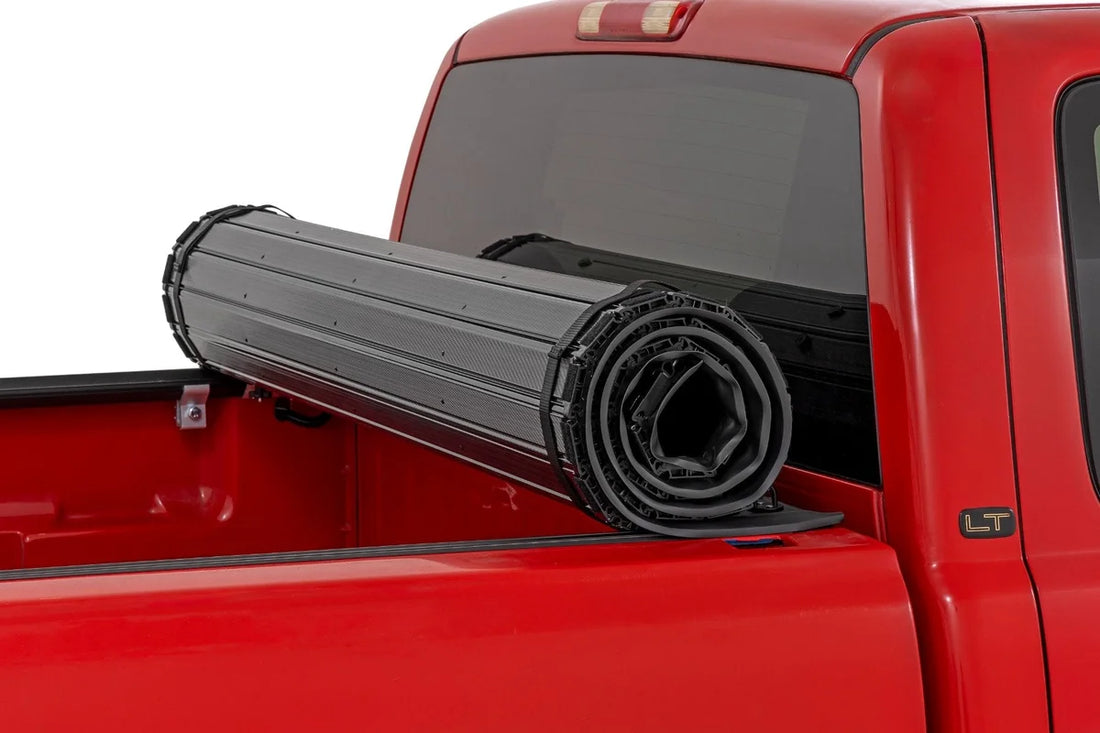 Rough Country Hard Roll Up Bed Cover | 6'7" Bed | Chevy/GMC 1500 (00-06 & Classic) - Installation View