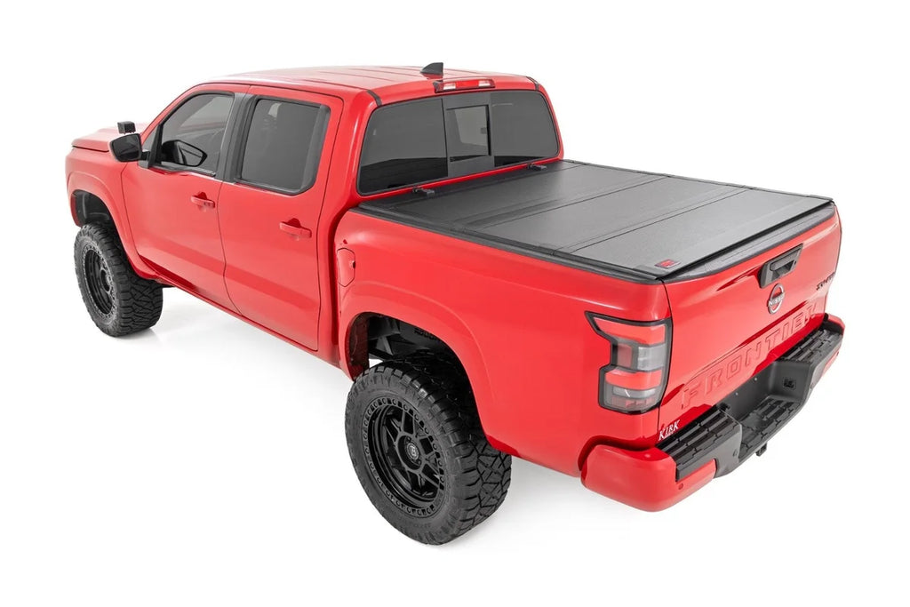 Rough Country Hard Tri-Fold Flip Up Bed Cover | 5' Bed | Nissan Frontier 2WD/4WD (22-26) - Installation View