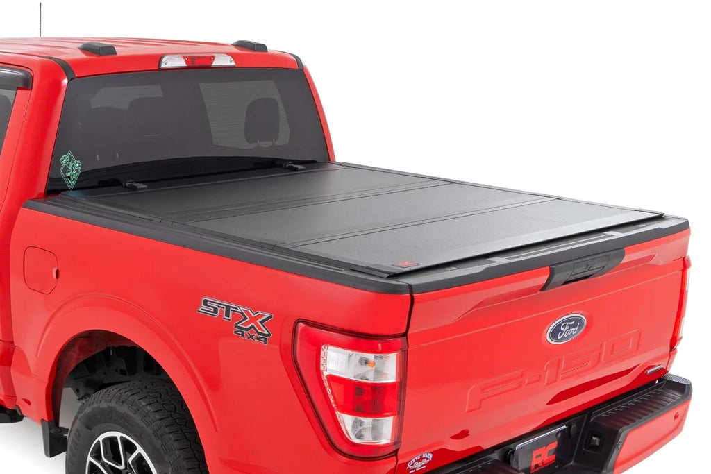 Rough Country Hard Tri-Fold Flip Up Bed Cover | 6'7" Bed | Ford F-150 2WD/4WD (2015-2020) - Main Product View